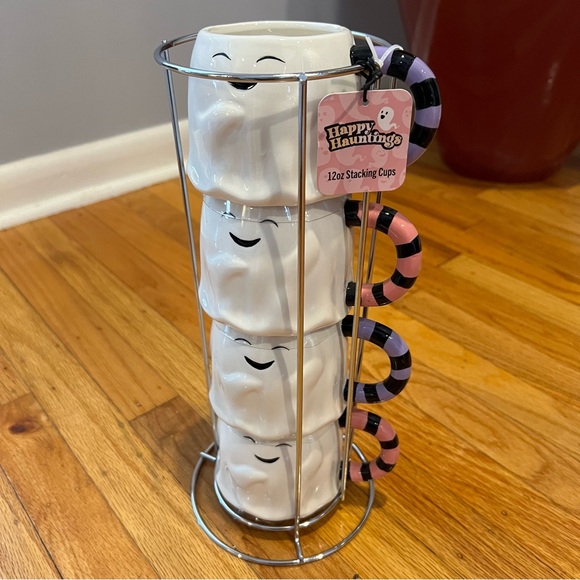 NWT Happy Hauntings Ghost Stacking Mug Set of 4 - Picture 2 of 4